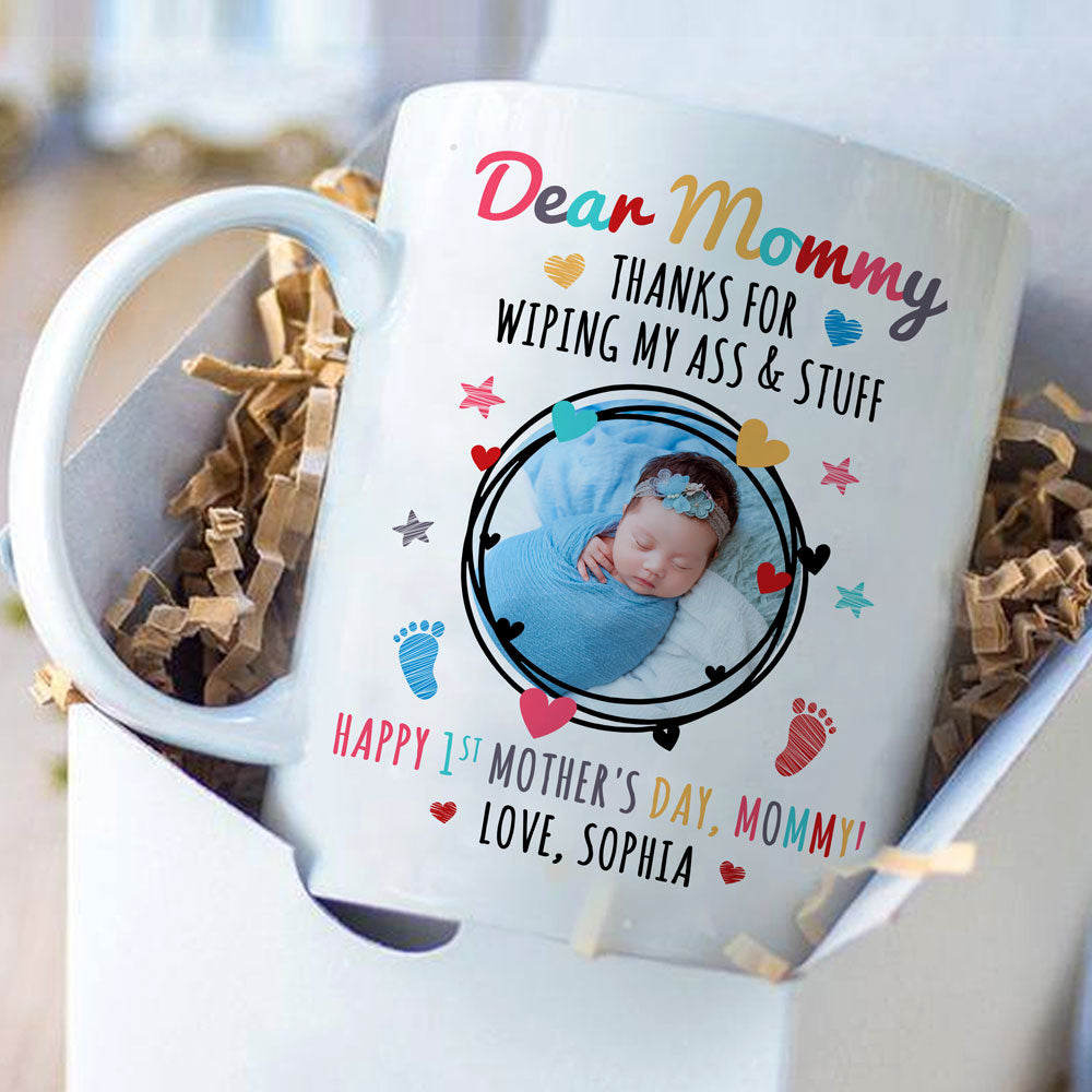 Thanks For Wiping My Ass Mother's Day Mugs Personalized Gift For New Mom