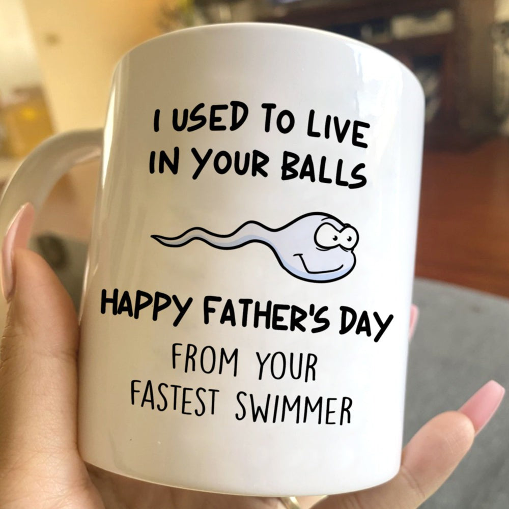 Gift For Dad Happy Father's Day From Your Fastest Swimmer Mug