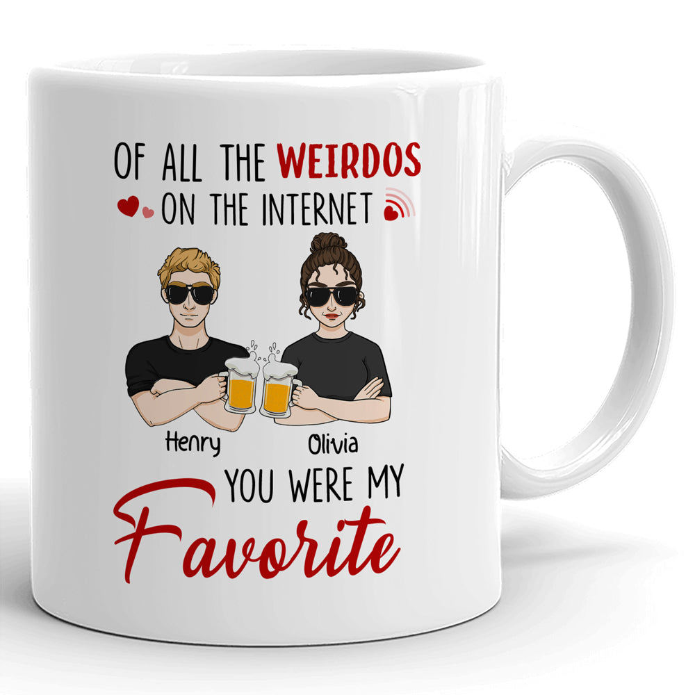 Couple Online Internet Relationship Weirdos Funny Personalized Mug