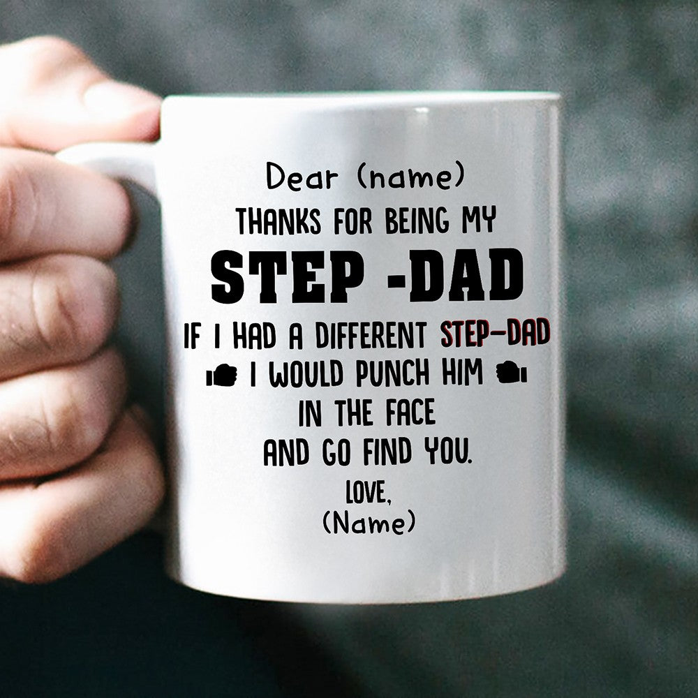 Thank You For Being My Stepdad Mugs Personalized Gift For Step Dad