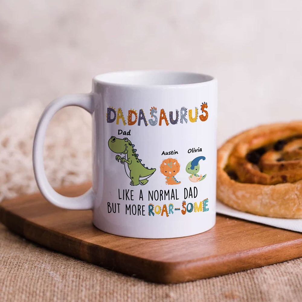 Dadasaurus Funny Mugs Personalized Gift For Dad