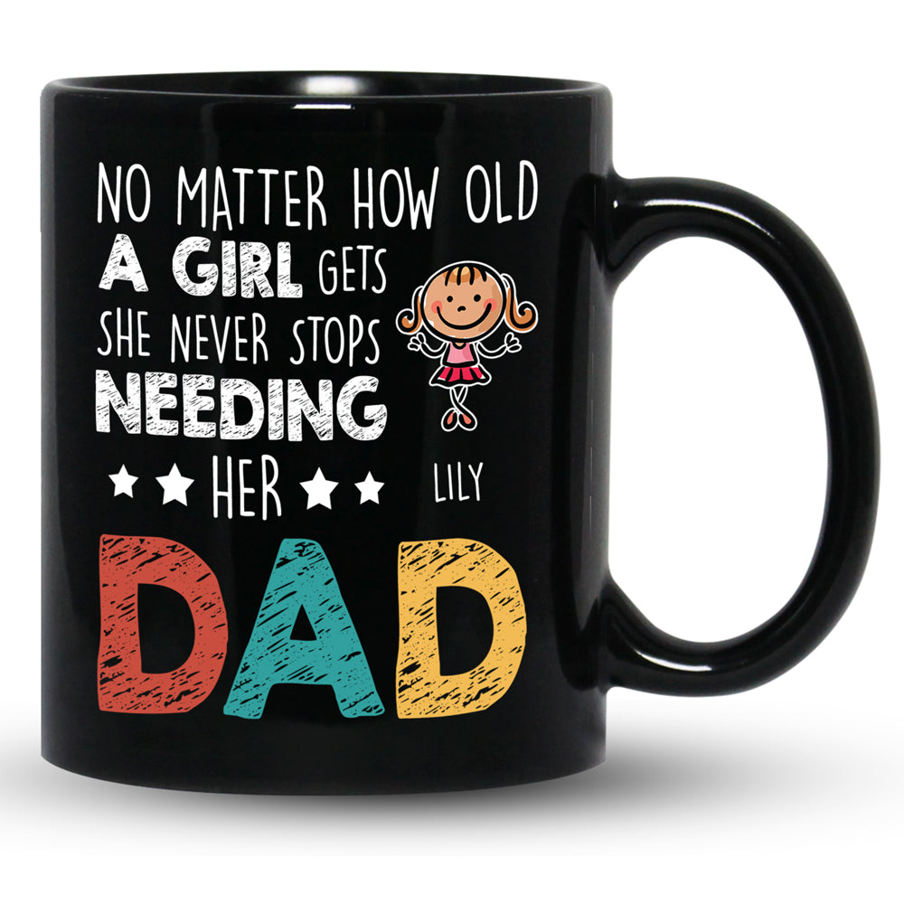 Never Stops Needing Her Mugs Personalized Gift For Dad From Daughter