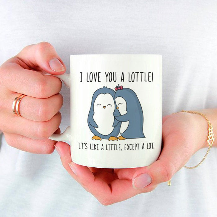 I love you a lottle cute penguin mug