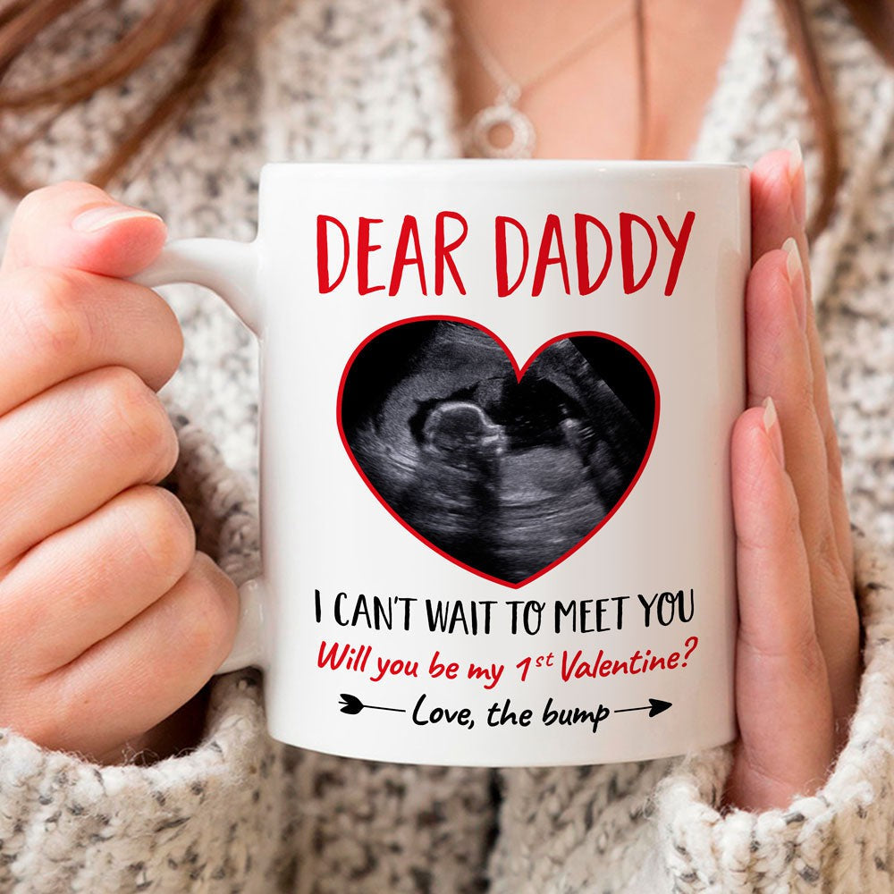 Personalized Daddy My First Valentine Mug Gift For Dad