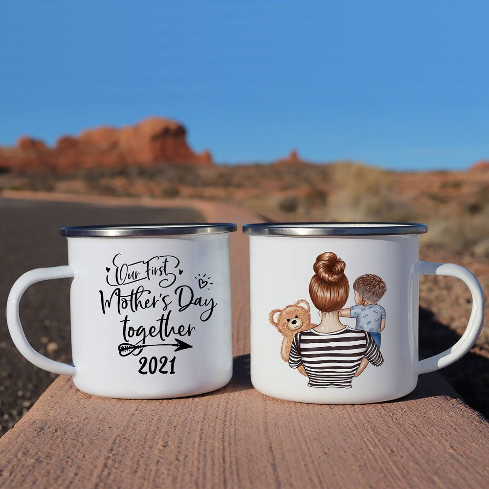 For New Mom Our First Mother's Day Together Campfire Personalized Mug