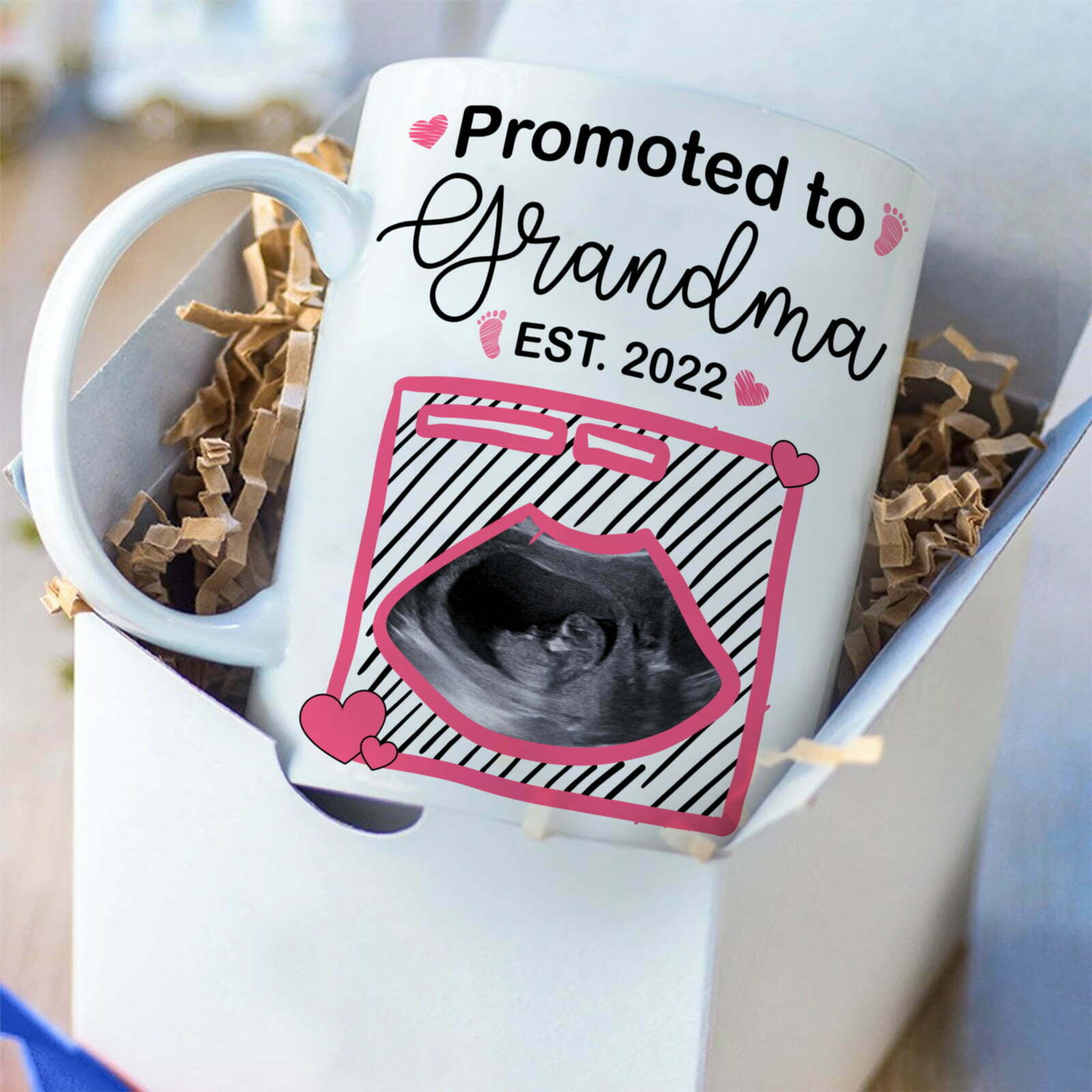 Grandma Baby Announcement Promoted to Grandma to Be Personalized Mug