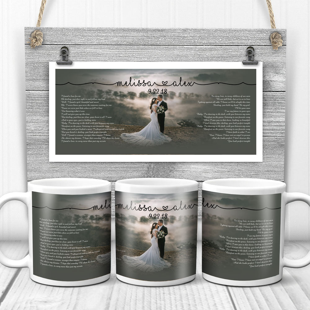 Personalized Lyric song Wedding Anniversary Couple Gift Mug