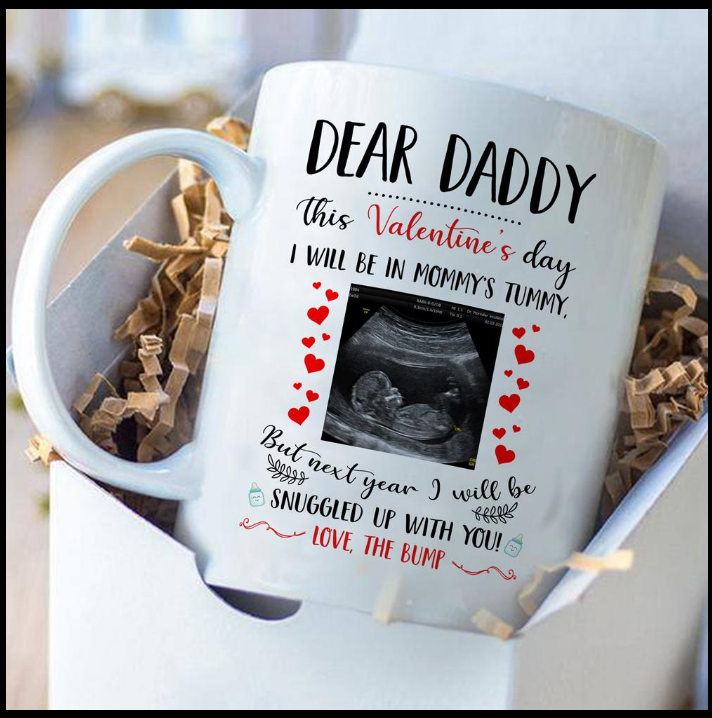 Gift For Dad To Be This Valentine In Mommy's Tummy Personalized Mug