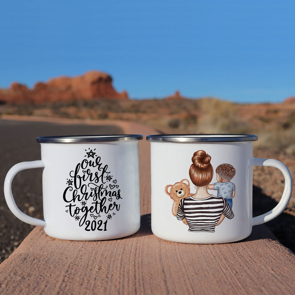 Our First Christmas Together Campfire Mugs Personalized Gift For New Mom