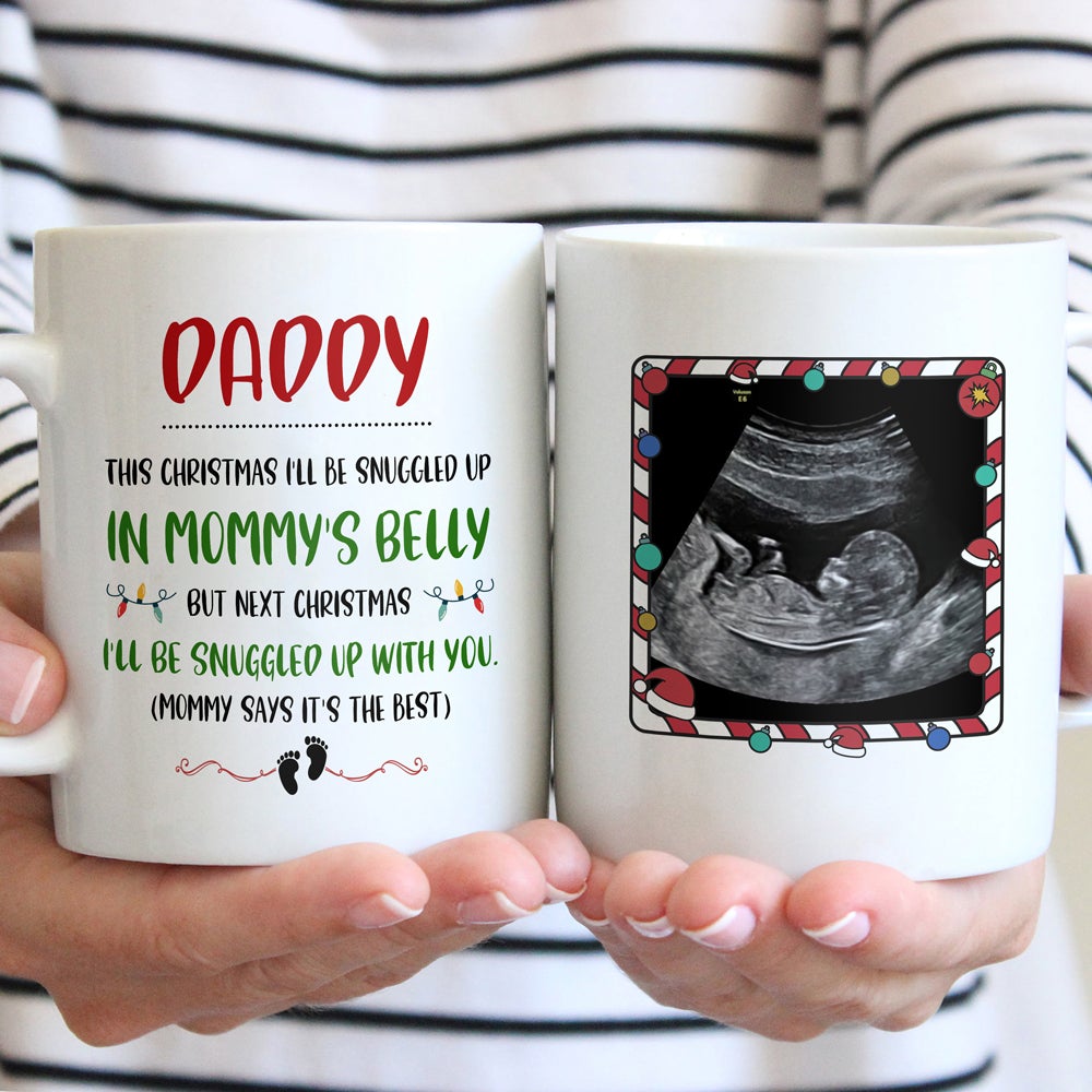 Gift for New Dad This Christmas I'll Be Snuggle Up Personalized Mug