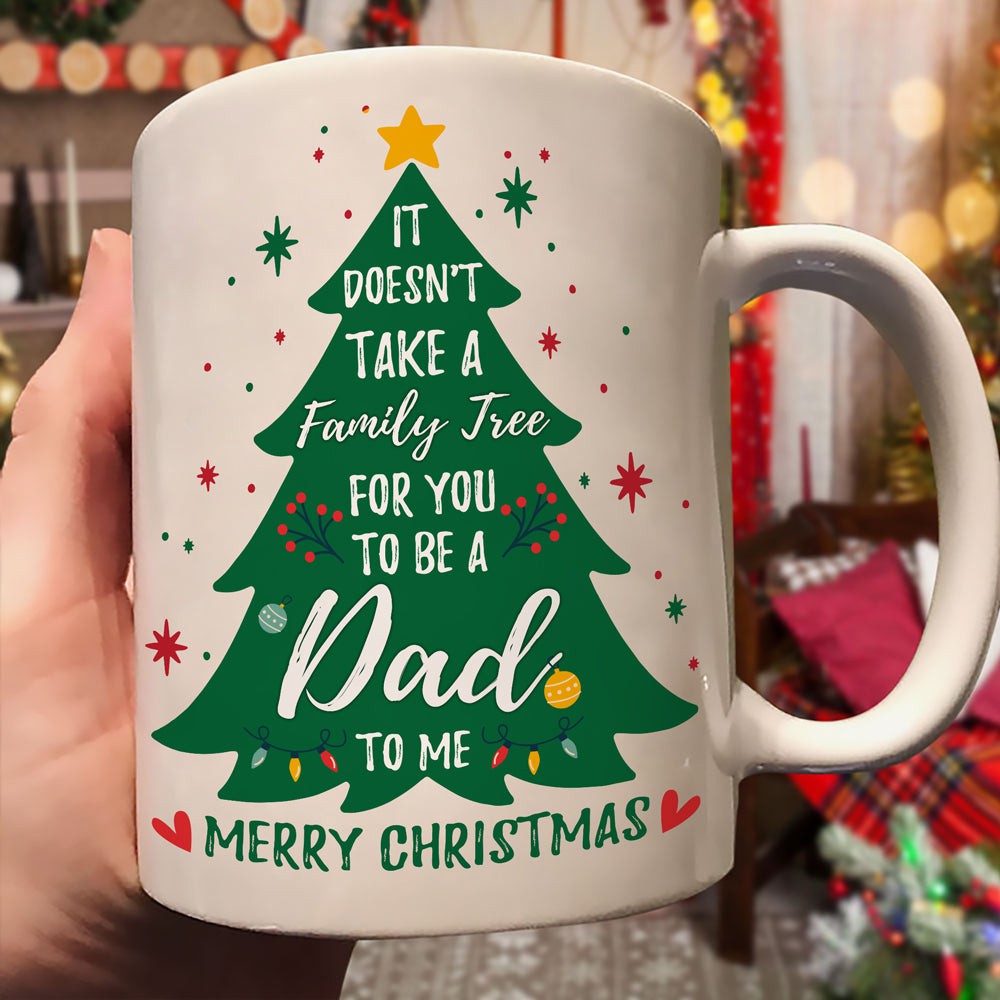 Gift For StepDad A Family Tree Christmas Mug