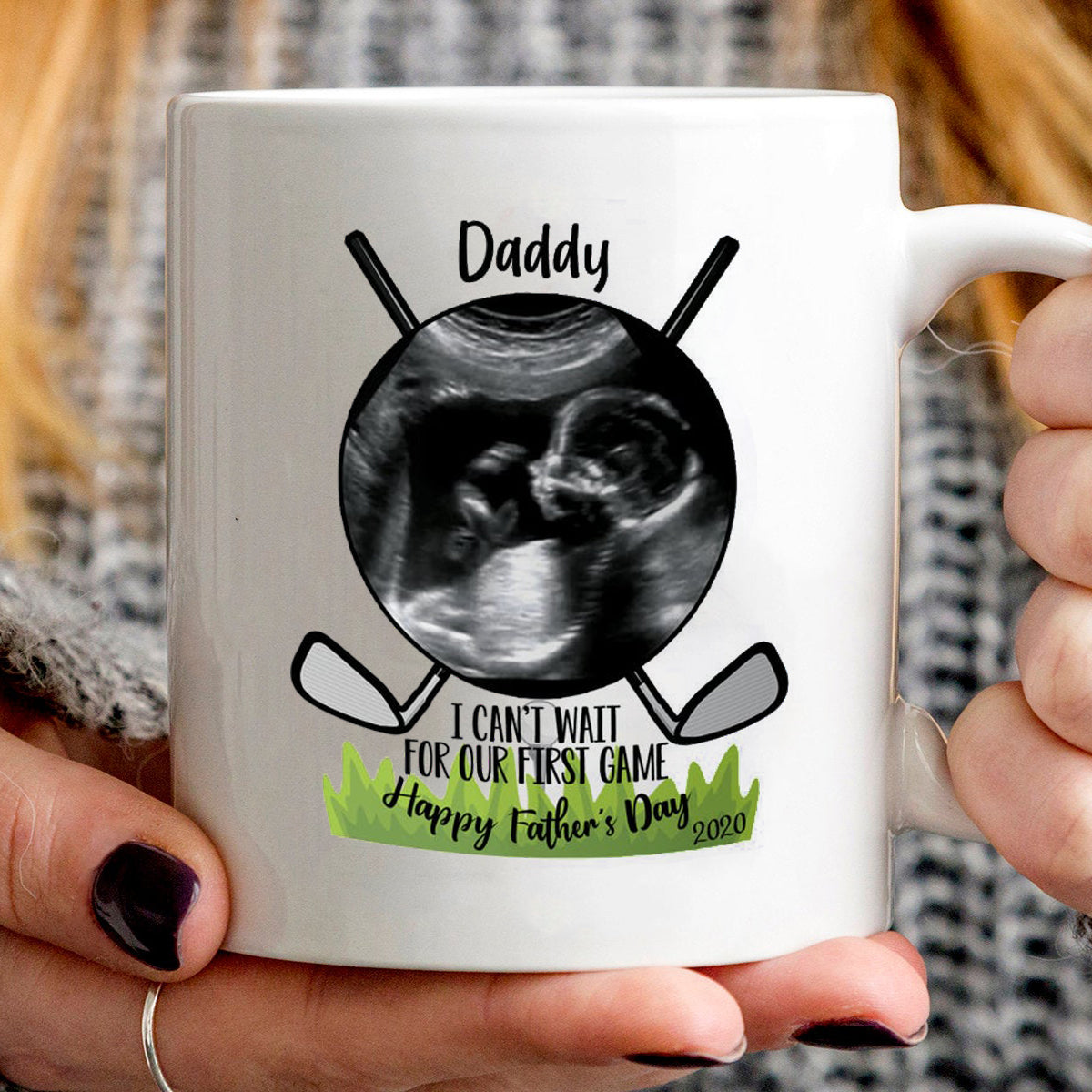 Sonogram Golf Dad Happy Fathers Day Gift For Dad Personalized Mug