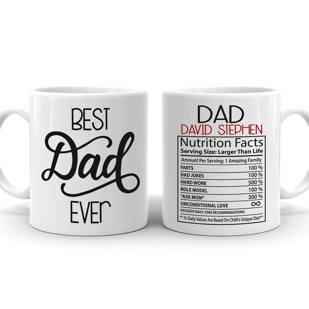 Nutrition Facts Funny Mugs Personalized Gift For Dad