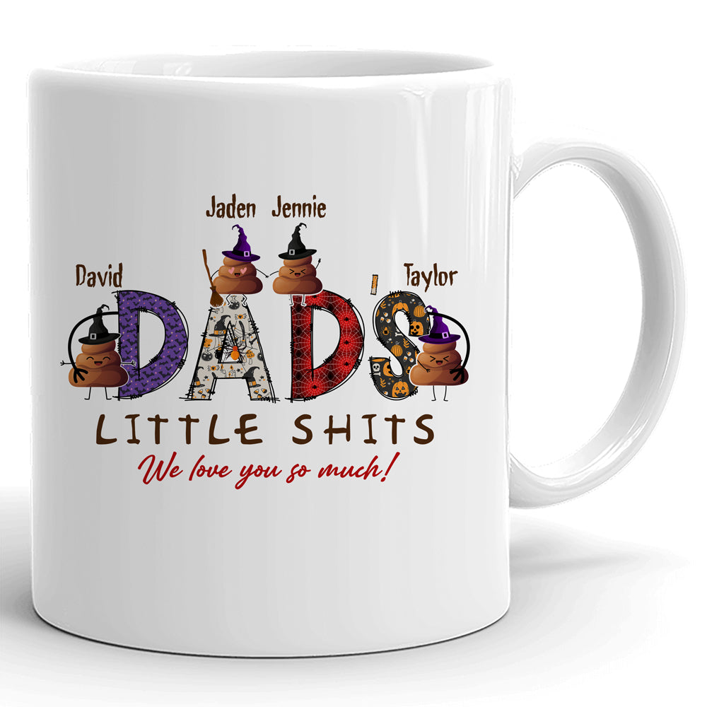 Daddy's Little Shits Funny Halloween Mugs Gift For Dad