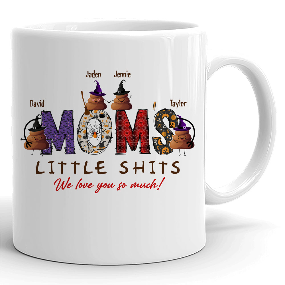 Mommy's Little Shits Funny Halloween Mugs Personalized Gift For Mom