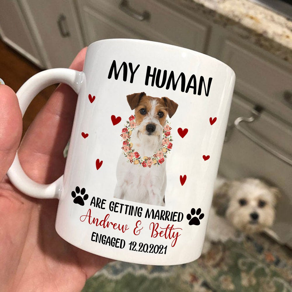 Engagement Gift Coffee Mug with Handle Engagement Personalized Dog Mug