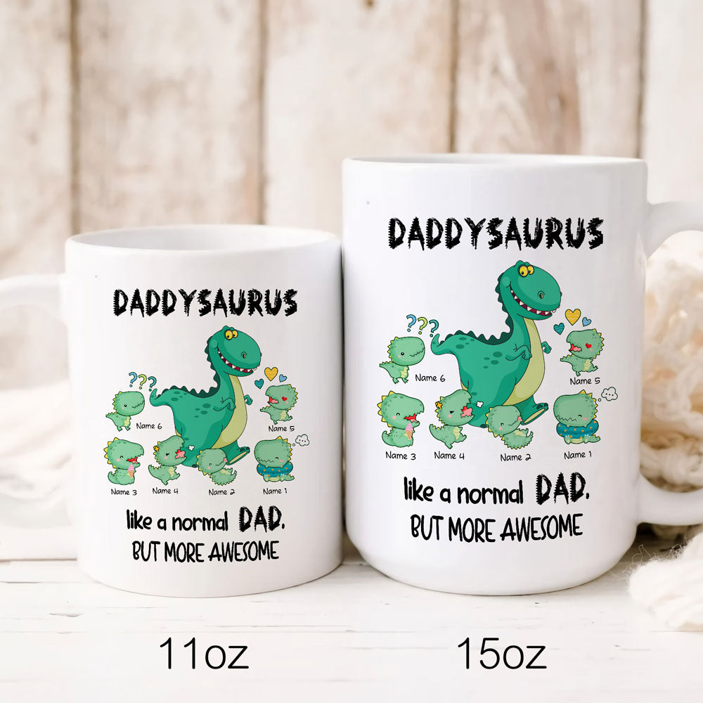 Dadsaurus More Awesome Funny Mugs Personalized Gift For Dad