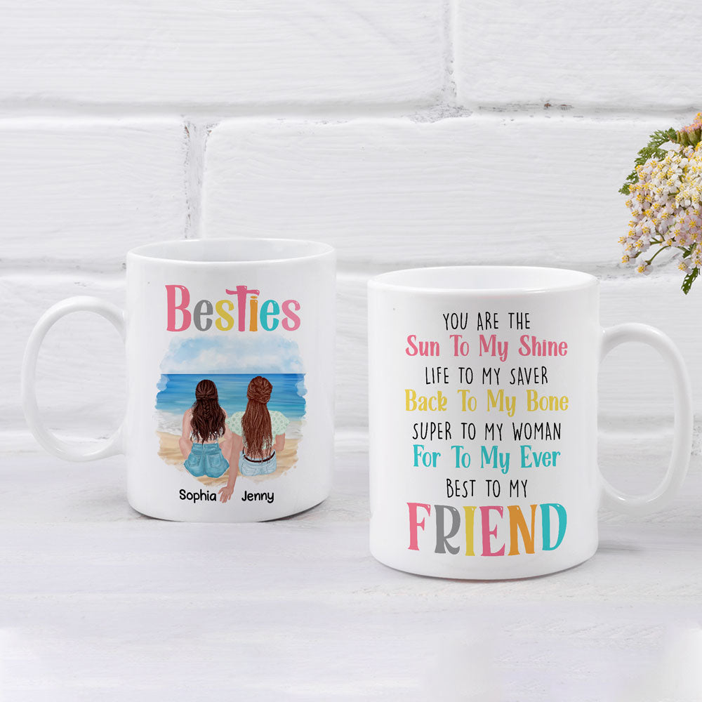 Personalized Besties You Are The Sun To My Shine Meaningful Mug