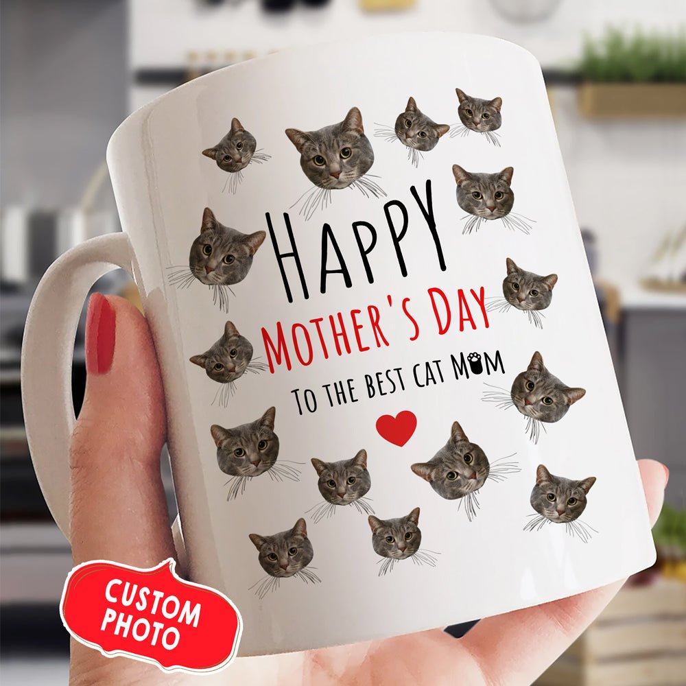 Personalized Happy Mother's Day Cat Mom Mug Gift For Cat Mom