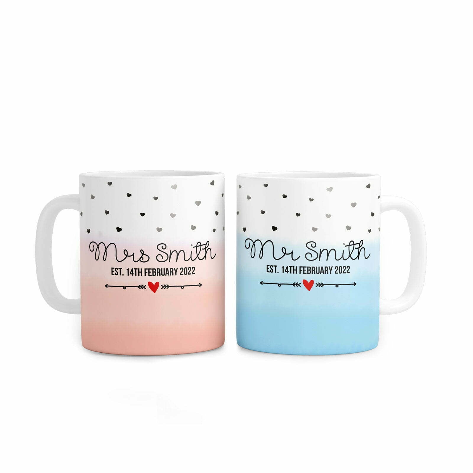 Wedding Anniversary Gift Married Mr & Mrs Ombre Personalized Mug