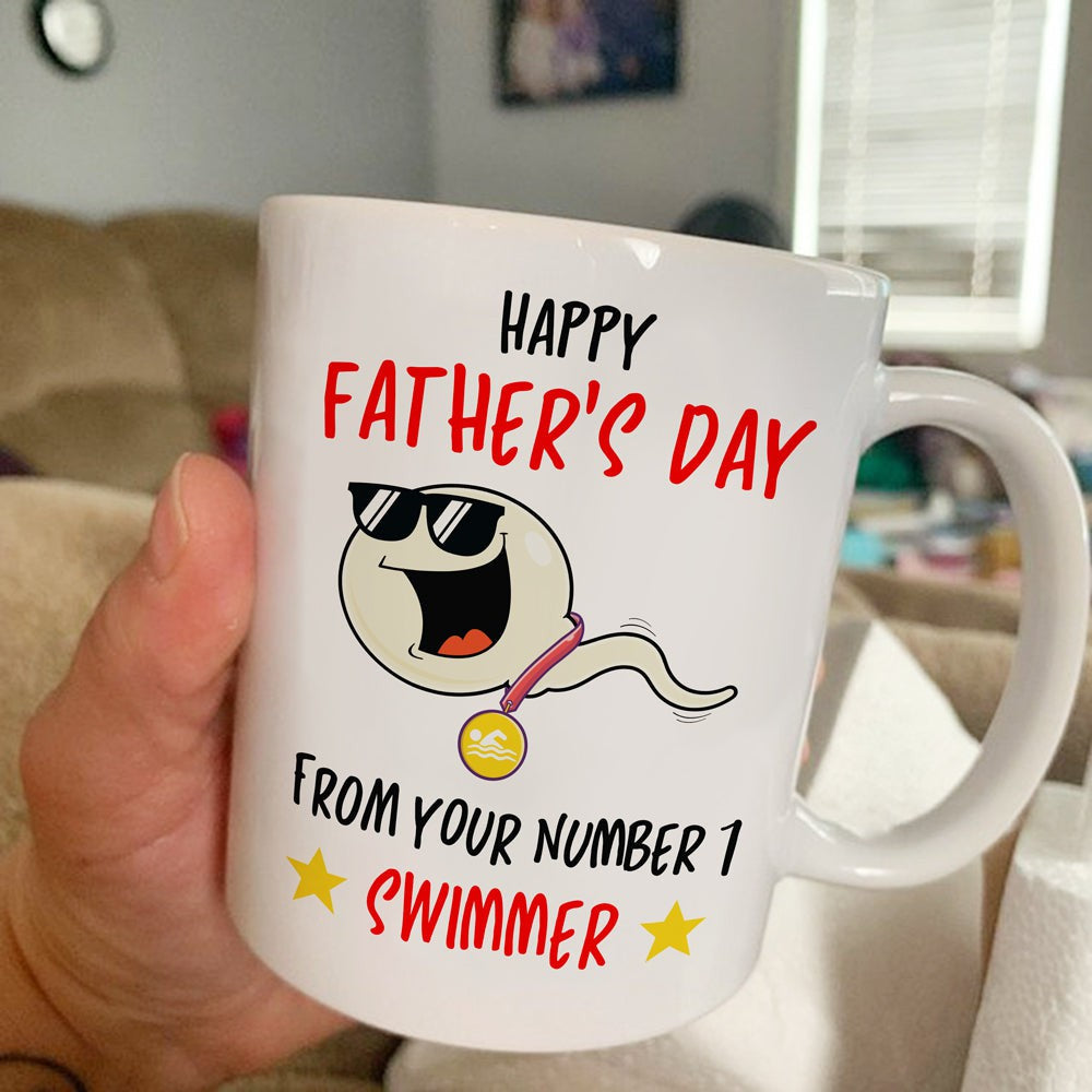 Number One Swimmer Mug Gift For Dad