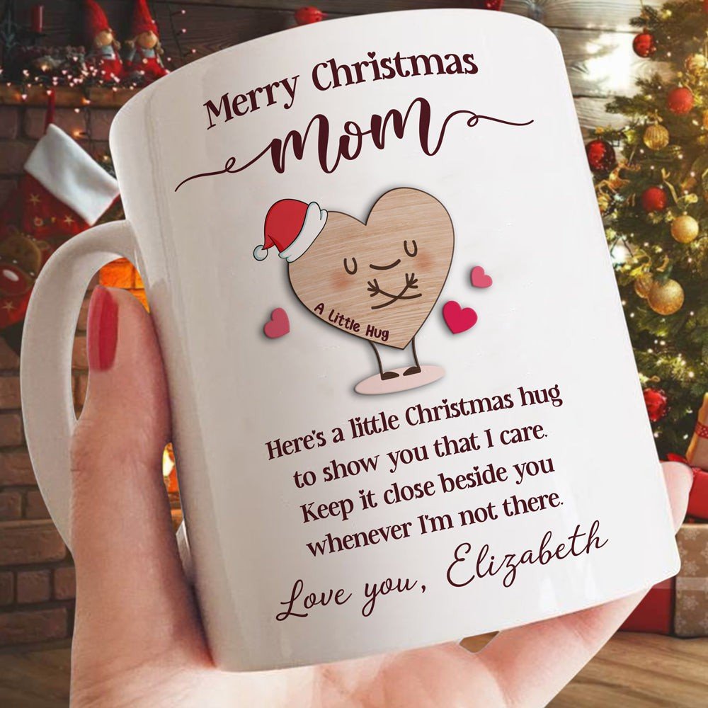 For Dad Mom Here's A Little Christmas Hug For You Personalized Mug