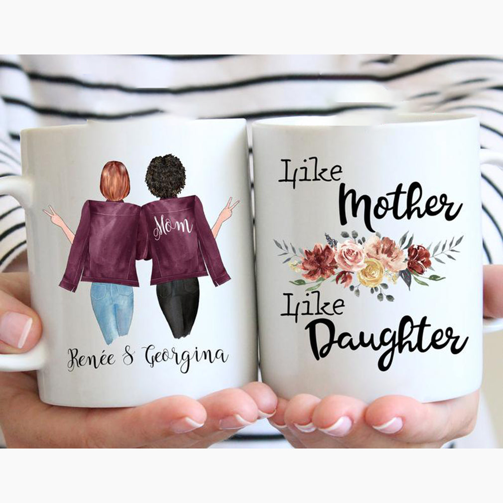 Like Mother Like Daughter Mugs Personalized Gift For Mom And Daughter