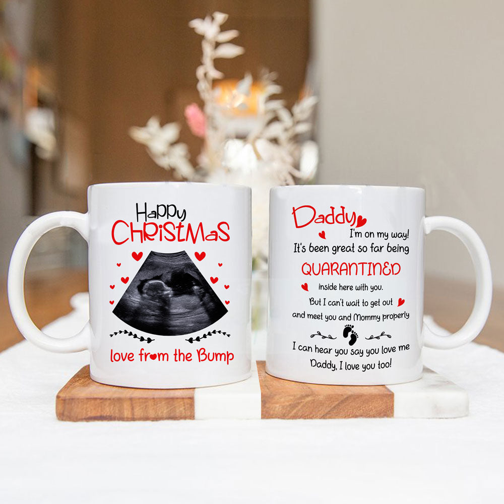 On My Way Happy Christmas Mugs Personalized Gift For Expecting Dad