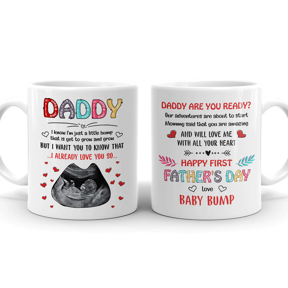 Father's Day In Mommy's Tummy Mugs Personalized