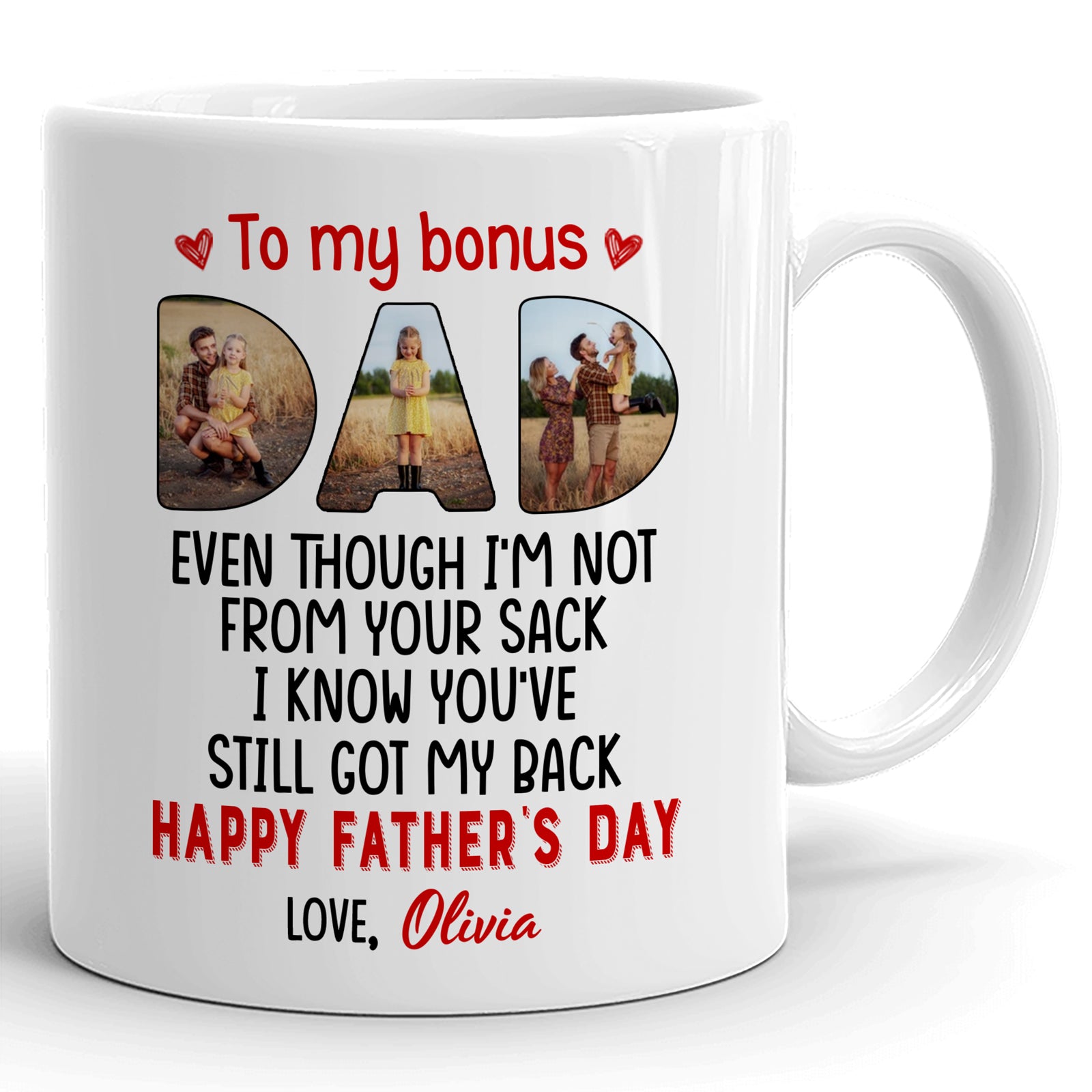 Got My Back Personalized Coffee Mug Father's Day Gift For Step Dad