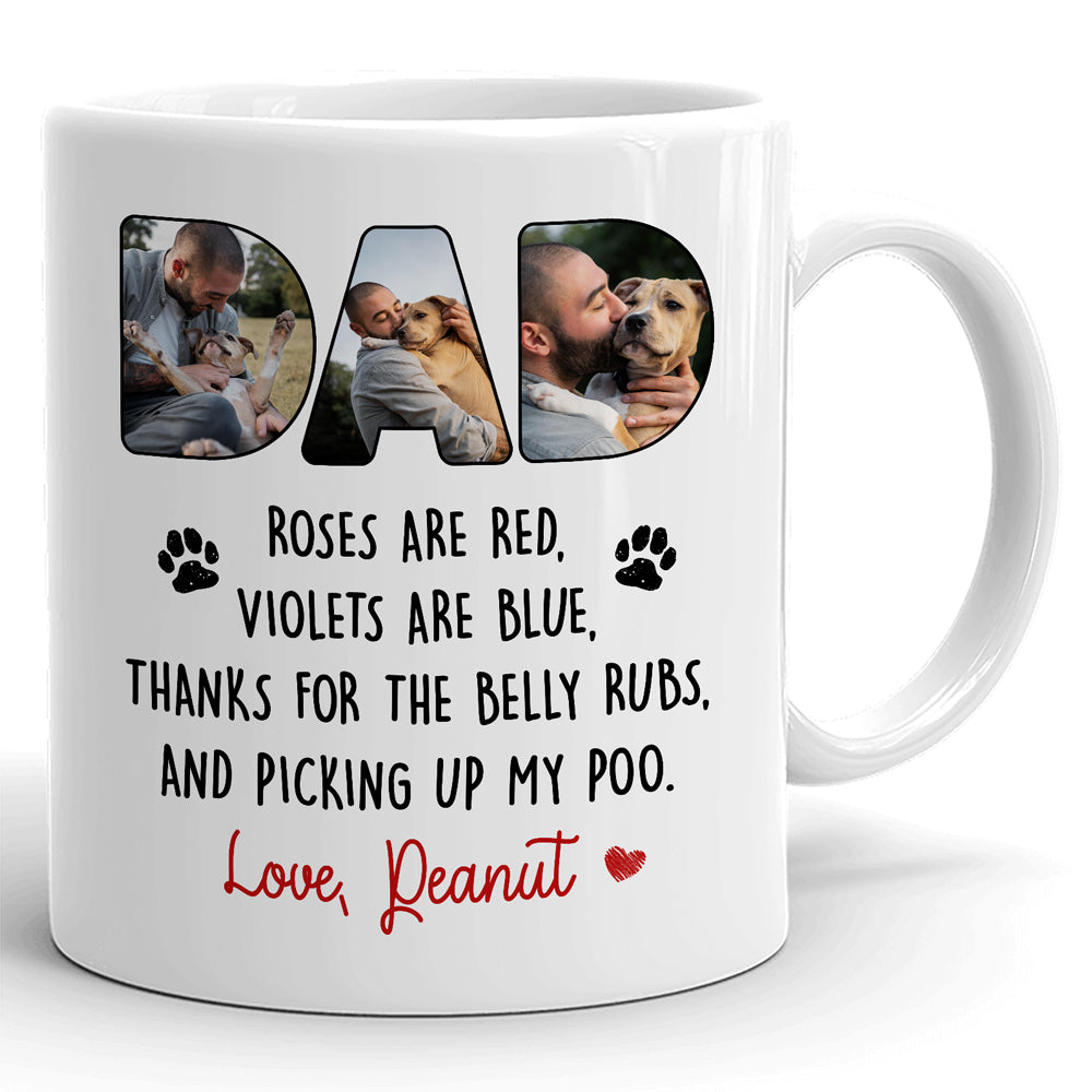 Dog Dad Funny Gift Rose Are Red Poem Personalized Mug