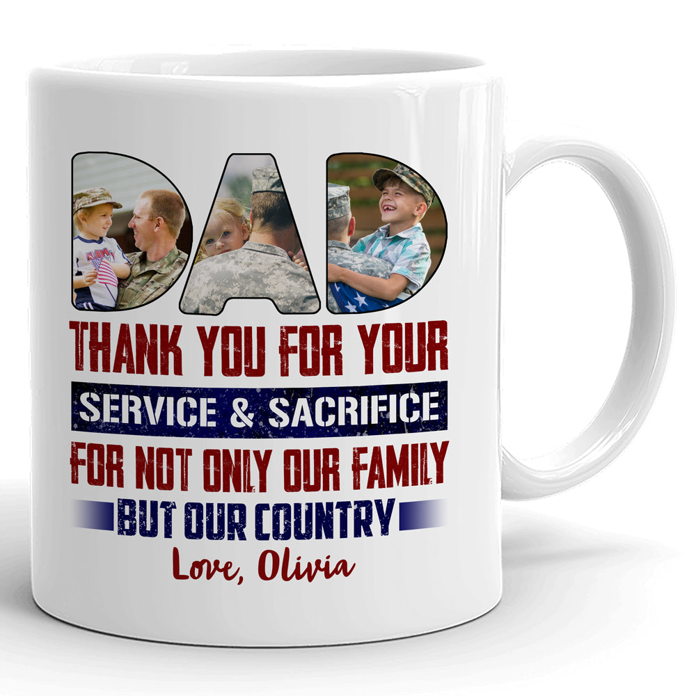 Veteran Dad Gift From Kids Family And Country Personalized Mug