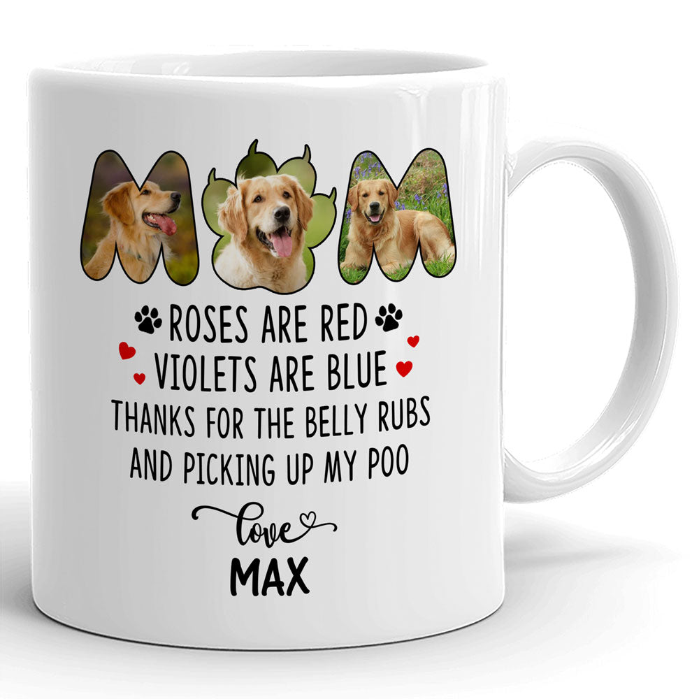 Dog Mom Funny Gift Rose Are Red Poem Personalized Mug