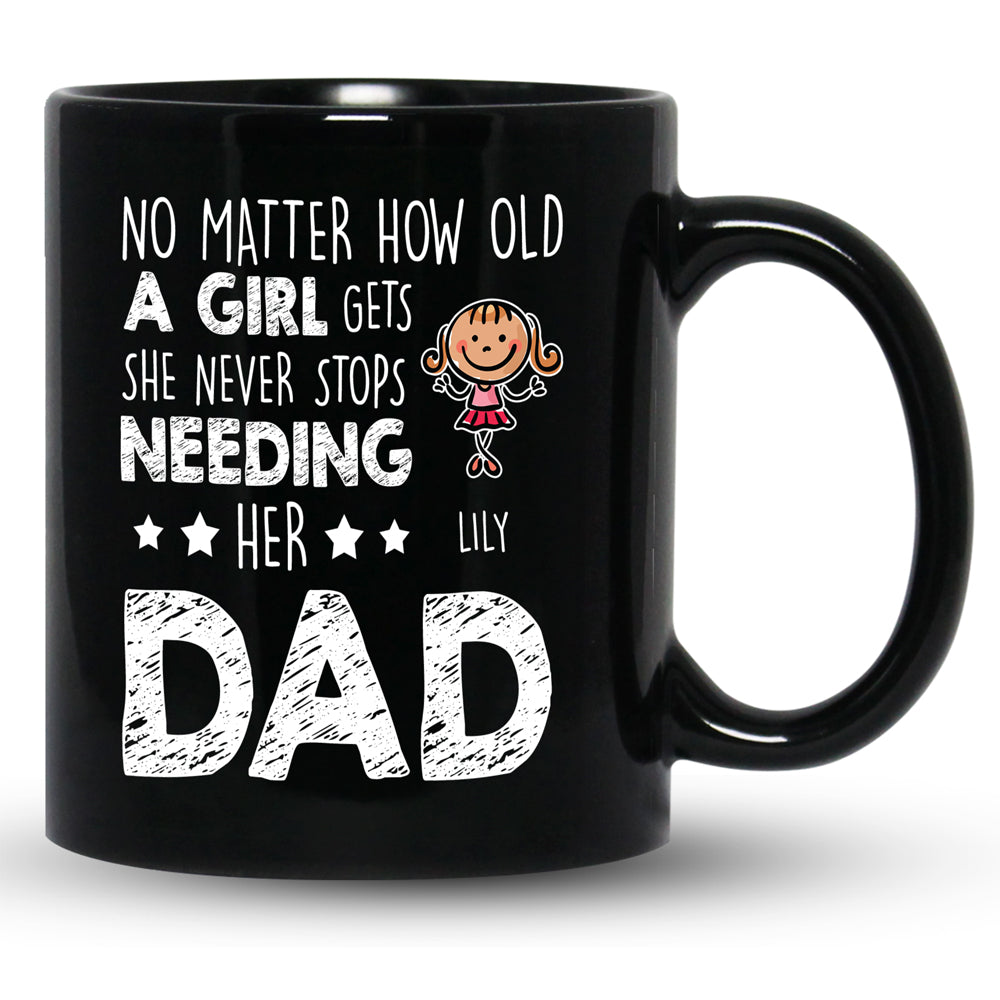 Never Stops Needing Her Mugs Personalized Gift For Dad From Daughter