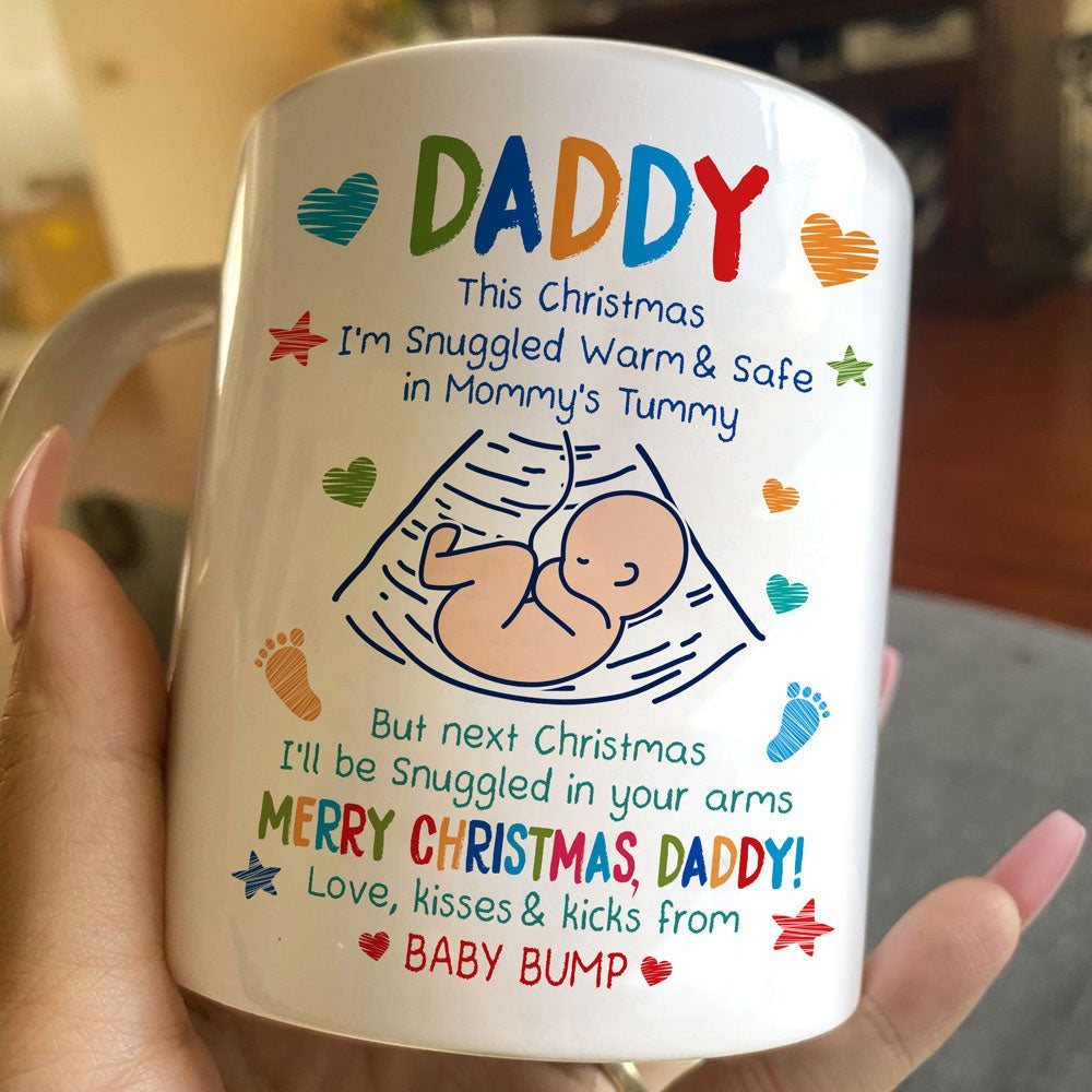 Christmas Gift For Dad To Be Colorful Snuggled Up Mug