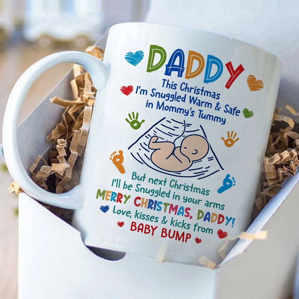 Christmas Gift For Dad To Be Colorful Snuggled Up Mug