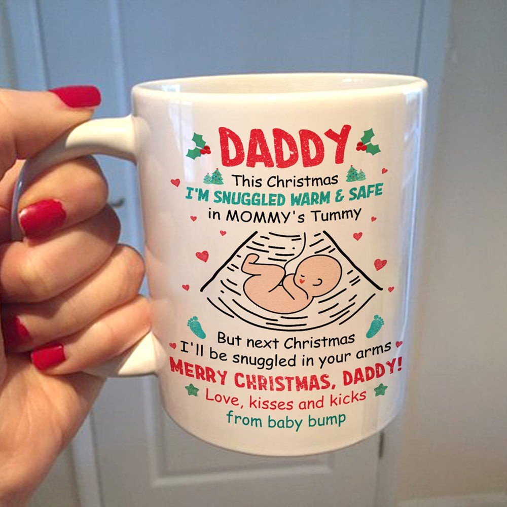 Christmas Gift For Dad To Be Warm &amp; Safe In Your Arms Mug