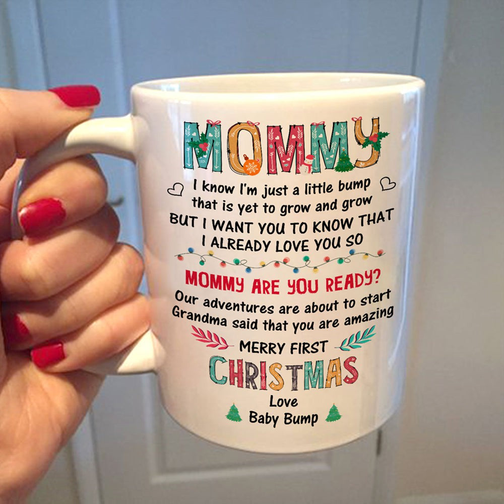 Christmas Gift For Mom To Be Just A Little Bump Christmas Mug