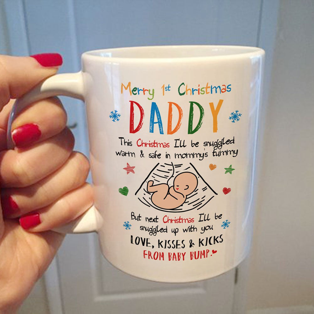 Christmas Gift For Daddy To Be Merry 1st Christmas Daddy Mug