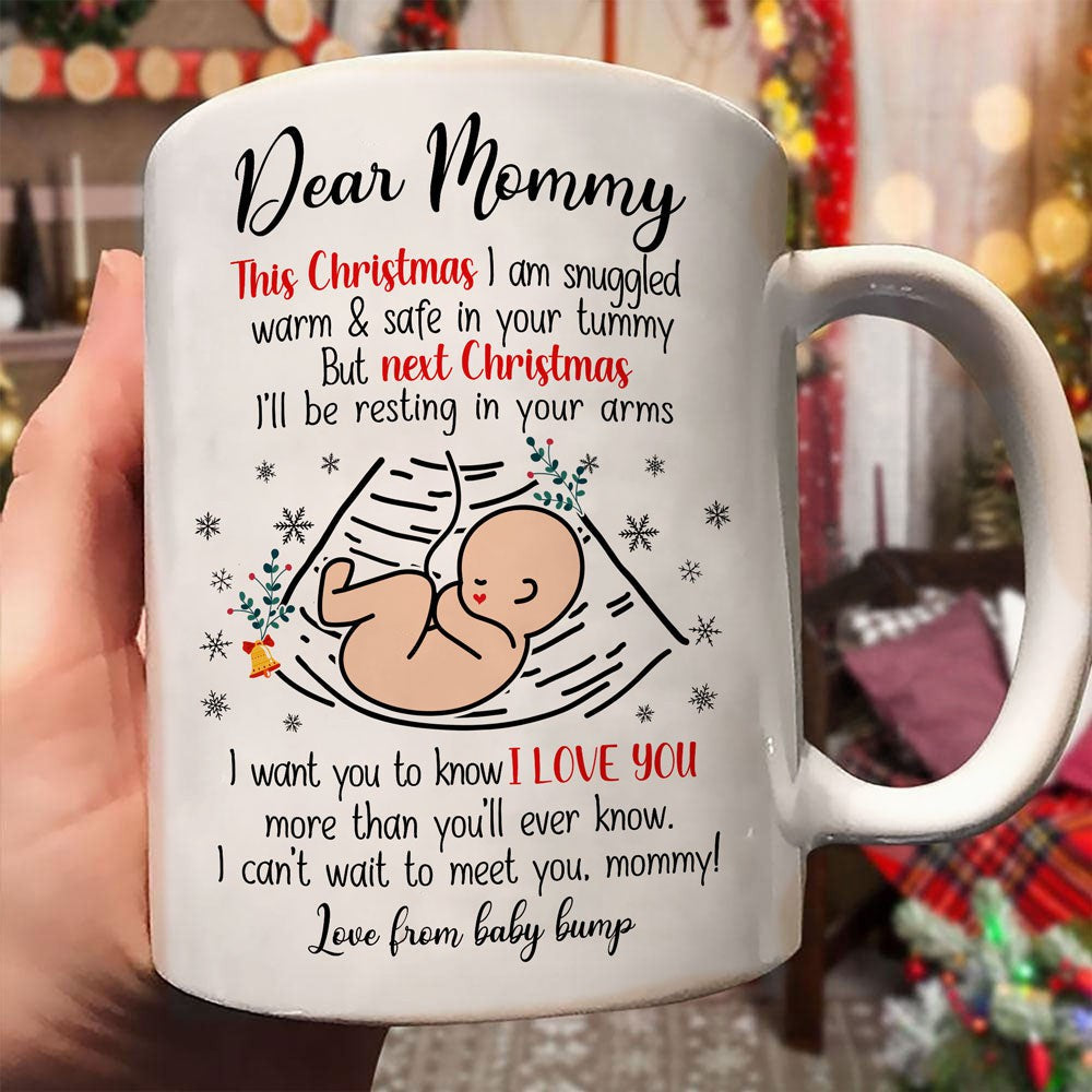 Christmas Gift For Mommy Baby Bump I Love You Mommy Mug