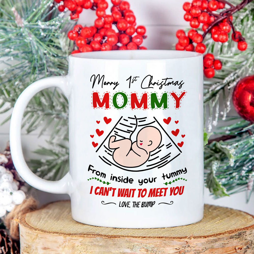 Christmas Gift For Mom To Be Can't Wait In Your Tummy Mug