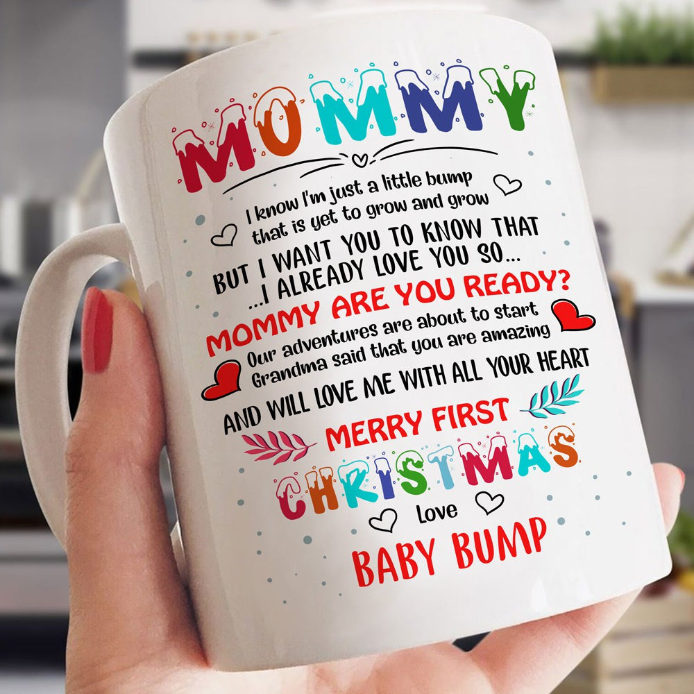 Christmas Gift For Mommy To Be Mommy I Love You So Baby Bump Mug