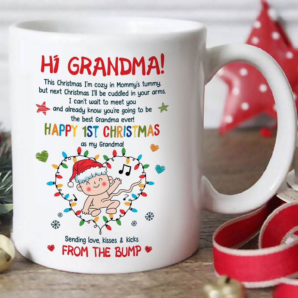 Christmas Gift For New Grandma I'll Be Cuddled In Your Arm Mug