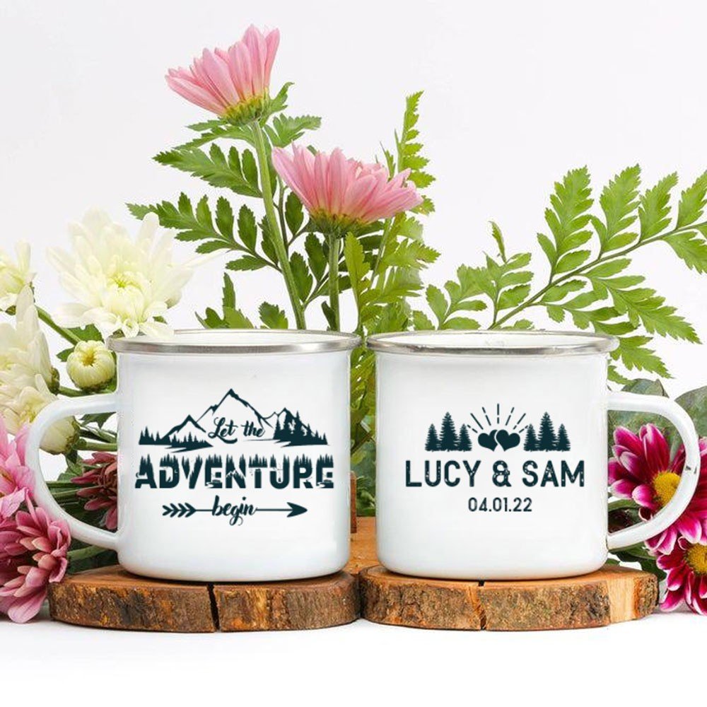 Let the adventure begin personalized camping mug