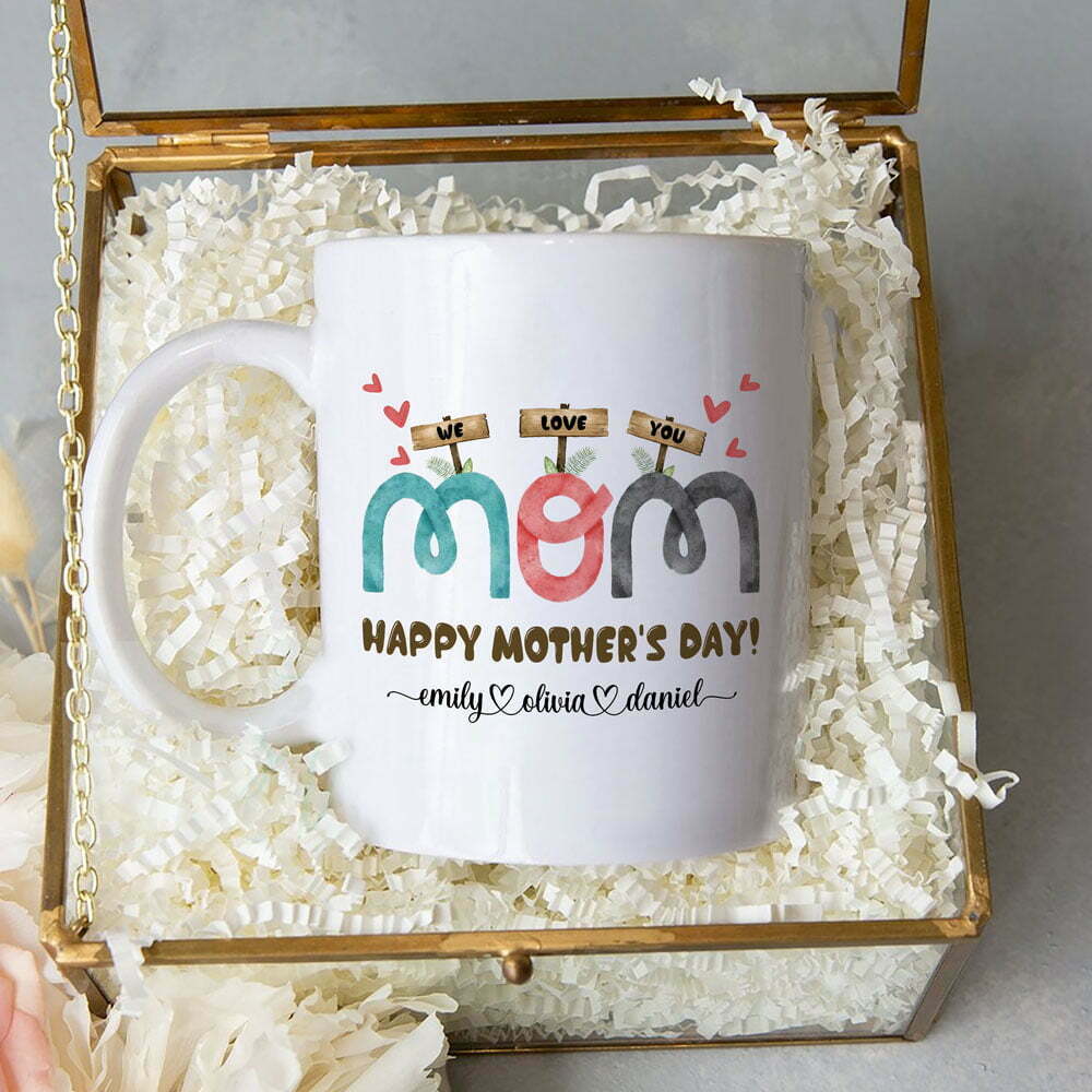 Mom With Children Name Mother's Day Mugs Personalized Gift For Mom