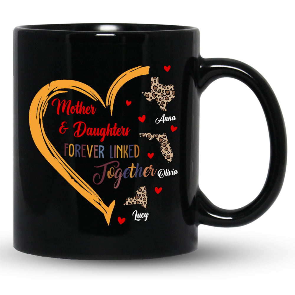 Mother Daughter Forever Linked Together Mugs Personalized Gift For Mom From Daughter