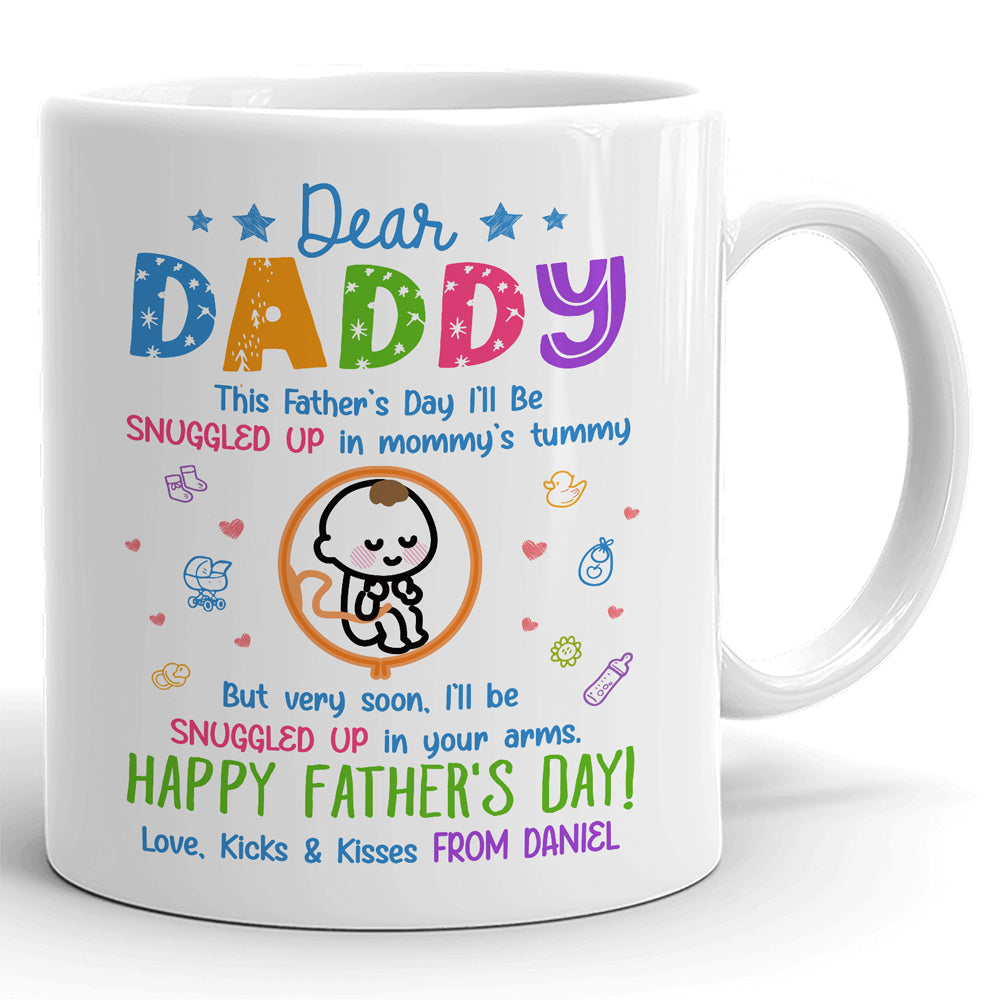 Father's Day Expecting Dad To Be From The Bump Funny Personalized Mug