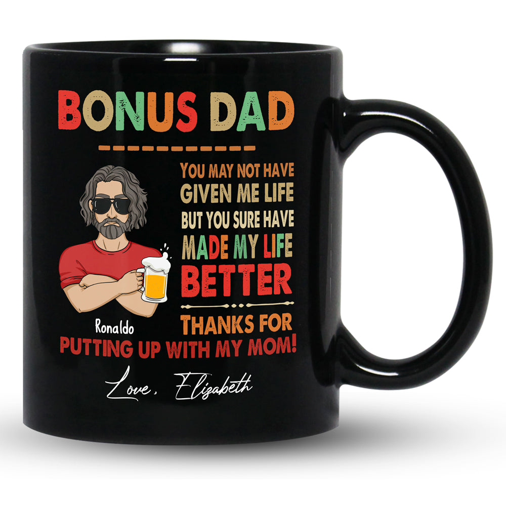 To Bonus Dad From Daughter Son Funny Step Dad Stepdad Personalized Mug