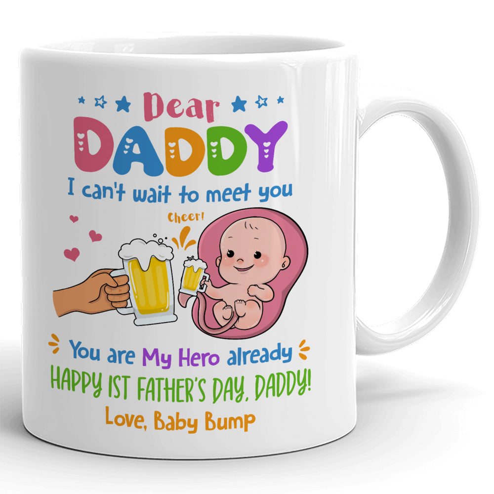 Beer Daddy Funny Father's Day Mugs Personalized Gift For Expecting Dad