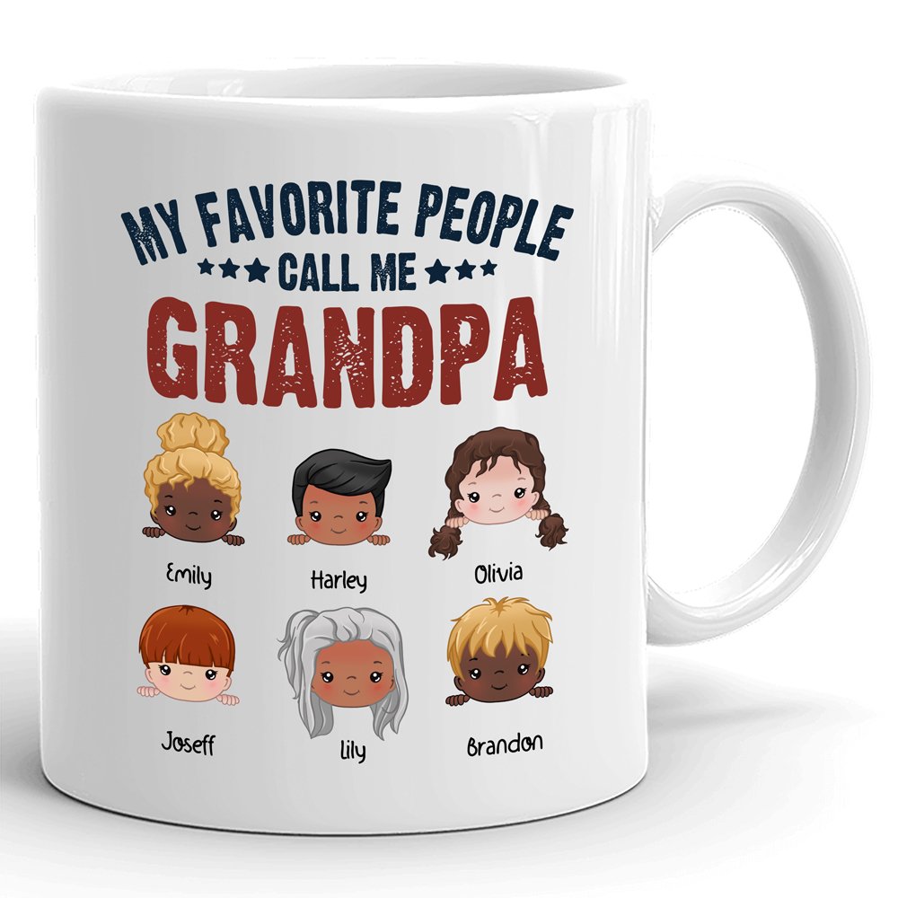 My Favorite People Call Me Grandpa With Grandkids Personalized Mug